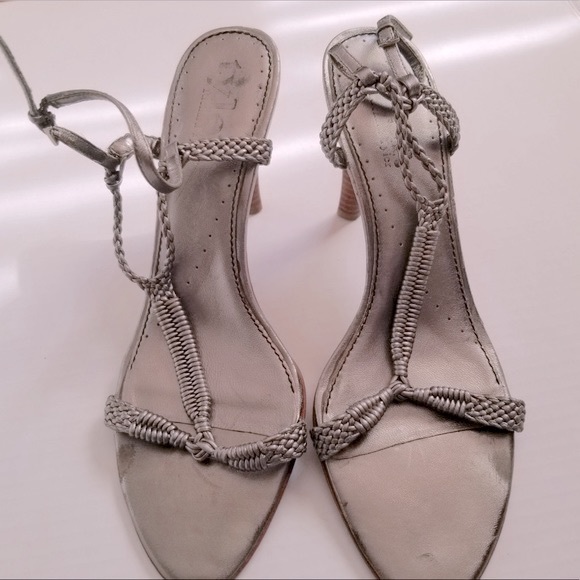 Richard Tyler women’s braided strappy anthracite grey high heel shoe - size 10 - Picture 3 of 7